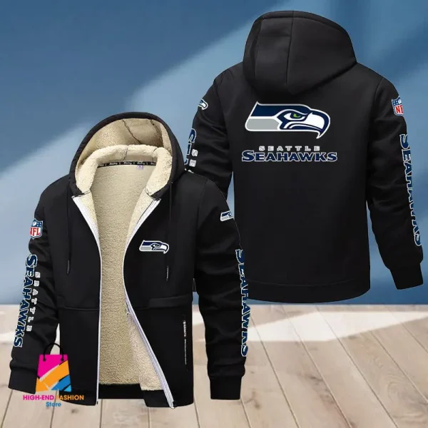 Seattle Seahawks Multicolor Thickened Zipper Hoodies ANZTZH029 - Image 6