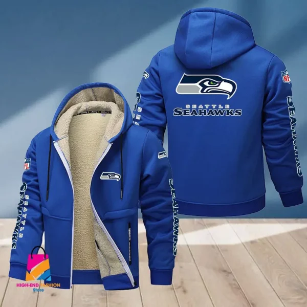 Seattle Seahawks Multicolor Thickened Zipper Hoodies ANZTZH029 - Image 7