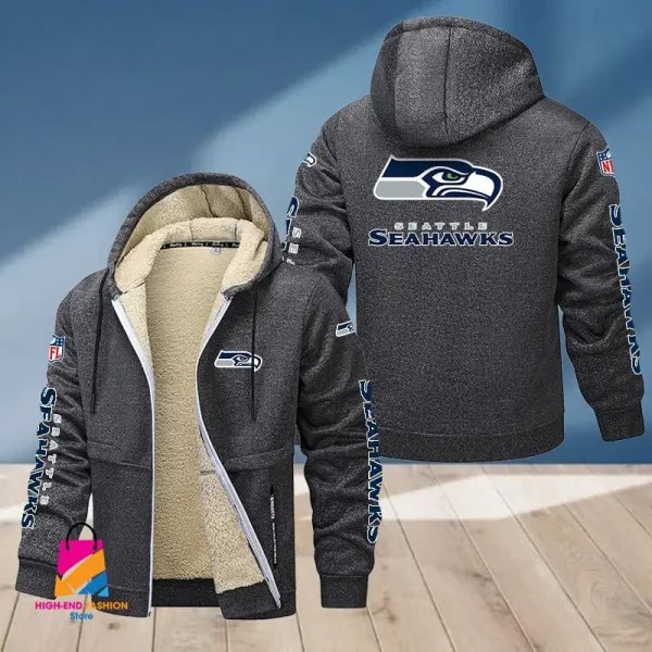 Seattle Seahawks Multicolor Thickened Zipper Hoodies ANZTZH029 - Image 8