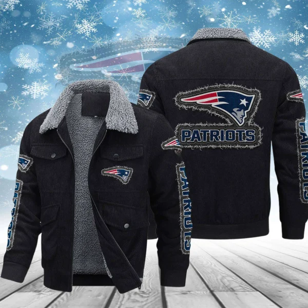 New England Patriots Men's Thickened Corduroy Jacket ANZVITCJ021 - Image 2