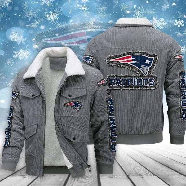 New England Patriots Men's Thickened Corduroy Jacket ANZVITCJ021 - Image 3