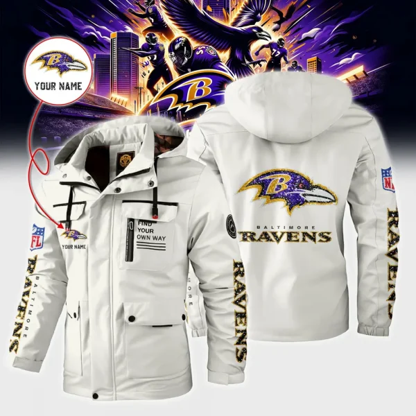 Baltimore Ravens Personalized Winter Windbreaker Jacket ANZWWJ003