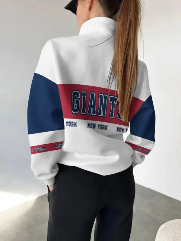 New York Giants New Design Casual Snap Mockneck Pullover Sweatshirt SPTCSMPS011 - Image 2