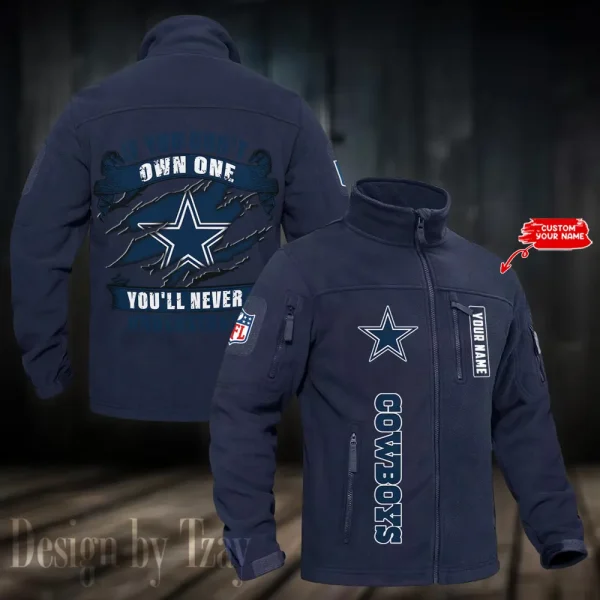 Dallas Cowboys Stand Collar Zip Up Hiking Fleece Jacket SPTMZHFJ009