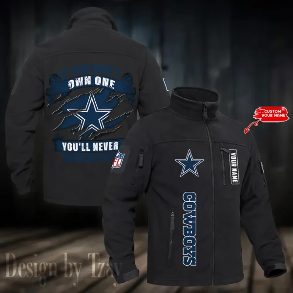 Dallas Cowboys Stand Collar Zip Up Hiking Fleece Jacket SPTMZHFJ009 - Image 2