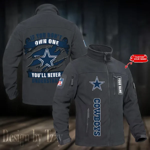 Dallas Cowboys Stand Collar Zip Up Hiking Fleece Jacket SPTMZHFJ009 - Image 4