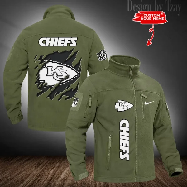 Kansas City Chiefs Stand Collar Zip Up Hiking Fleece Jacket SPTMZHFJ048