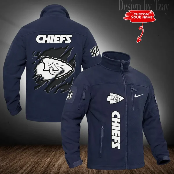 Kansas City Chiefs Stand Collar Zip Up Hiking Fleece Jacket SPTMZHFJ048 - Image 3