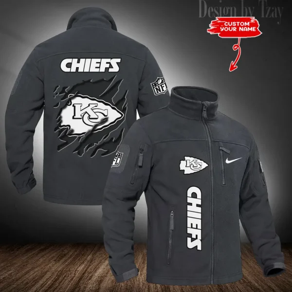 Kansas City Chiefs Stand Collar Zip Up Hiking Fleece Jacket SPTMZHFJ048 - Image 4