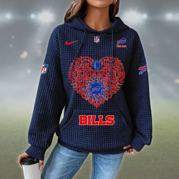 Buffalo Bills New Waffle Women's Hoodie SPTNWH059 - Image 3