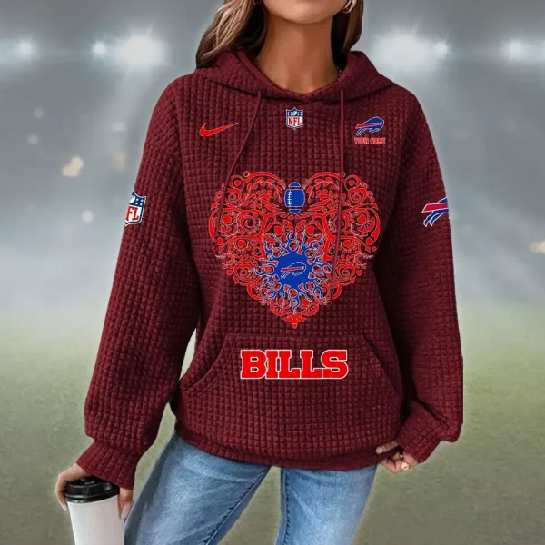 Buffalo Bills New Waffle Women's Hoodie SPTNWH059 - Image 4