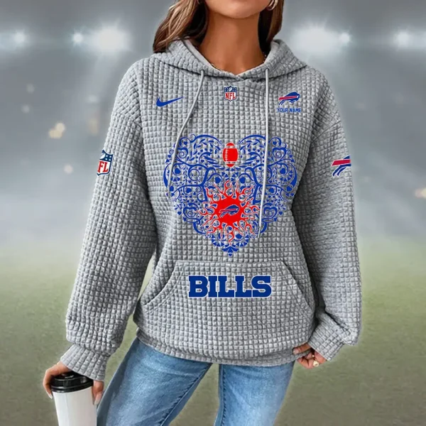 Buffalo Bills New Waffle Women's Hoodie SPTNWH059 - Image 5