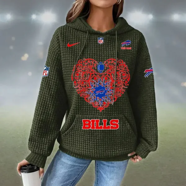 Buffalo Bills New Waffle Women's Hoodie SPTNWH059 - Image 7