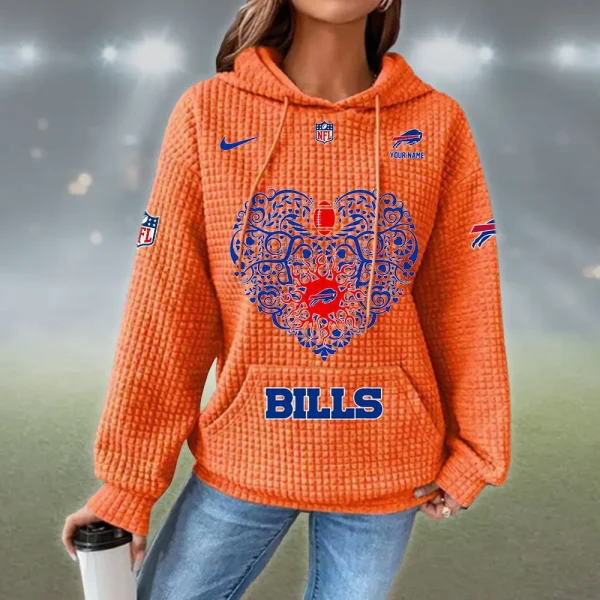 Buffalo Bills New Waffle Women's Hoodie SPTNWH059 - Image 8