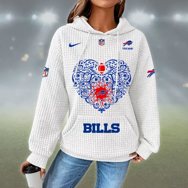 Buffalo Bills New Waffle Women's Hoodie SPTNWH059 - Image 9