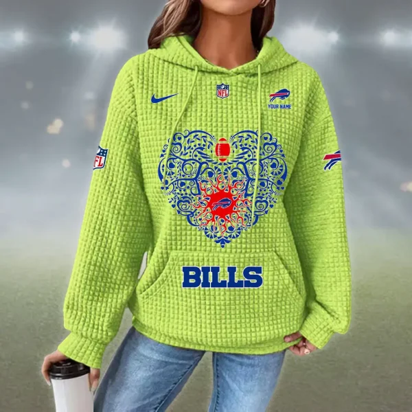 Buffalo Bills New Waffle Women's Hoodie SPTNWH059 - Image 10