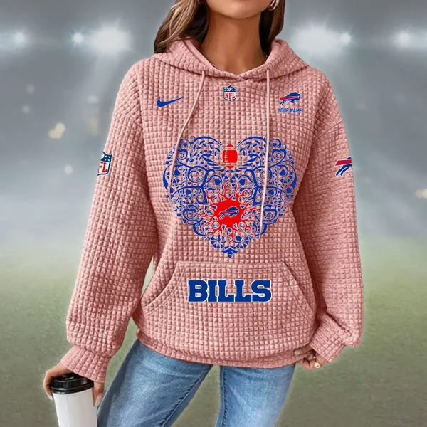 Buffalo Bills New Waffle Women's Hoodie SPTNWH059 - Image 11