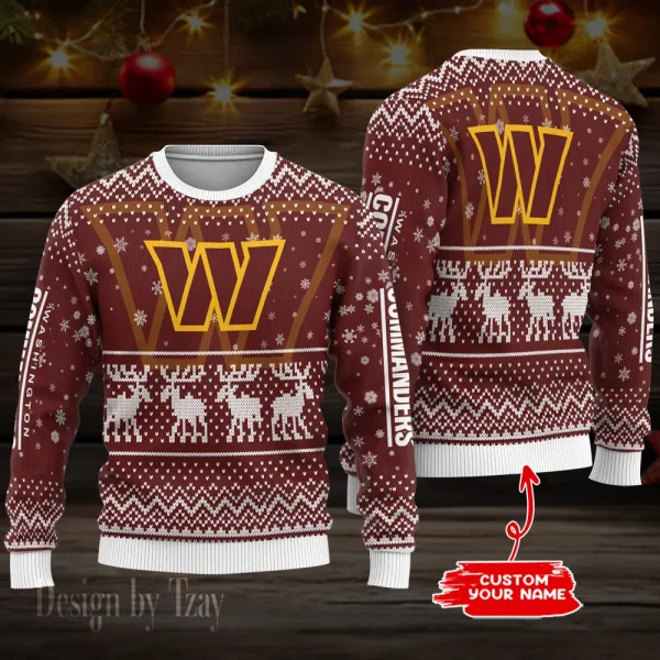 Washington Commanders NFL Ugly Christmas Woolen Sweaters BGSWT1121