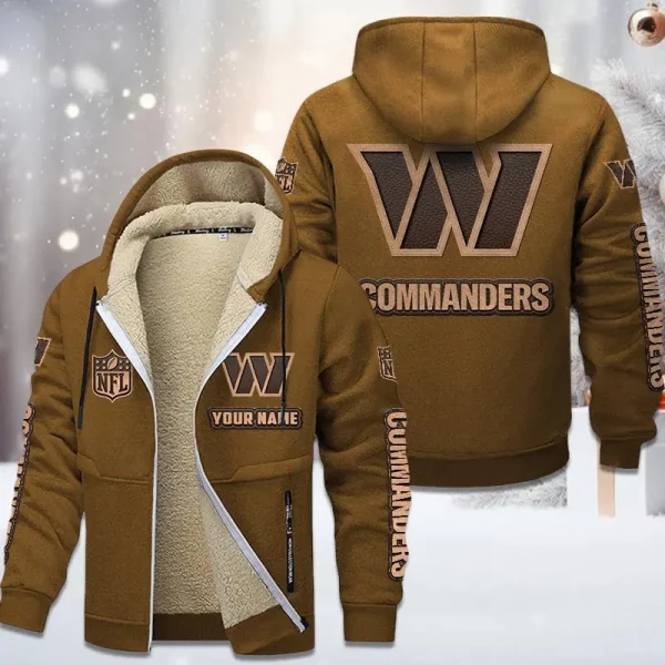 Washington Commanders DMTZ0869 Hoodie Zip Velvet Coat