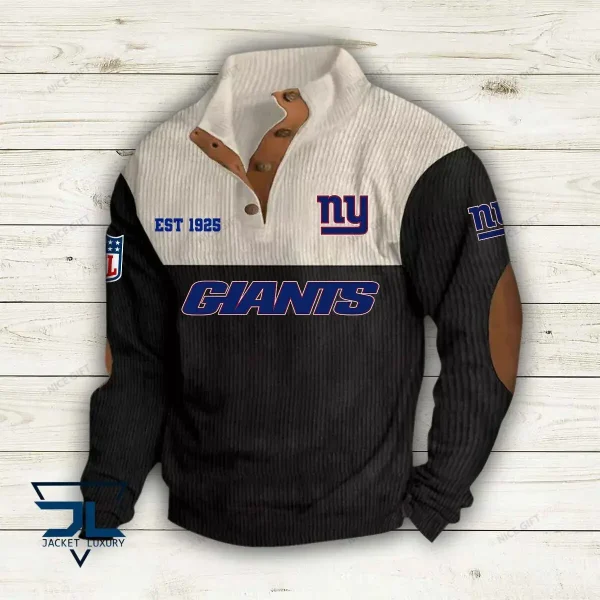 NFL New York Giants Color Block Stand Collar Sweatshirt CBSCS-M0X0V7