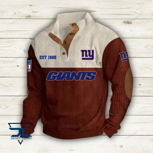 NFL New York Giants Color Block Stand Collar Sweatshirt CBSCS-M0X0V7 - Image 4