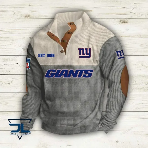 NFL New York Giants Color Block Stand Collar Sweatshirt CBSCS-M0X0V7 - Image 5