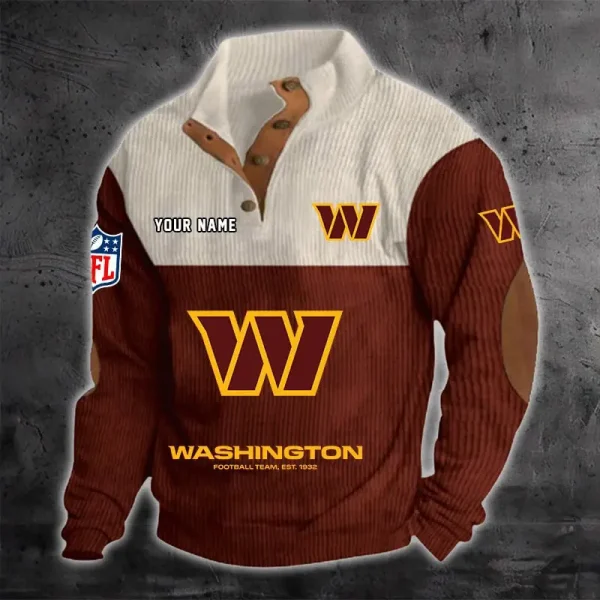 Washington Commanders S9DBSCH1232 Color Block Stand Collar Sweatshirt - Image 2