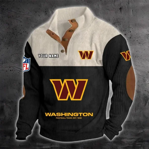 Washington Commanders S9DBSCH1232 Color Block Stand Collar Sweatshirt - Image 4