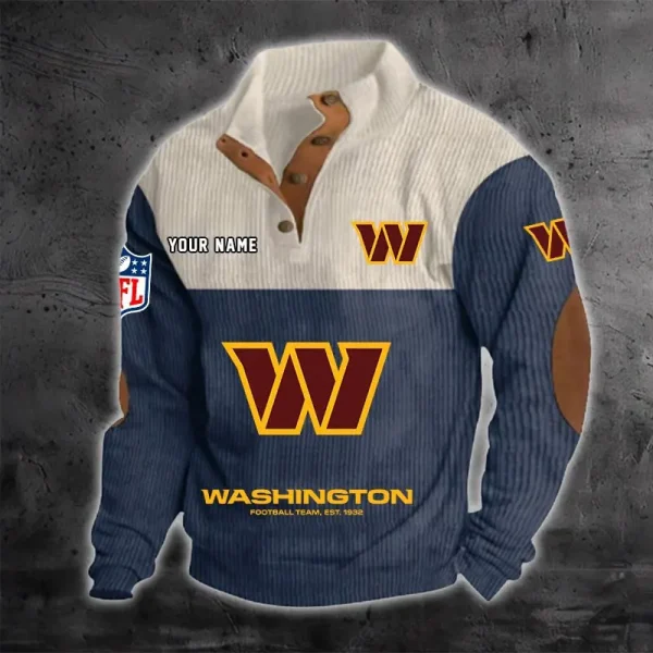 Washington Commanders S9DBSCH1232 Color Block Stand Collar Sweatshirt - Image 5