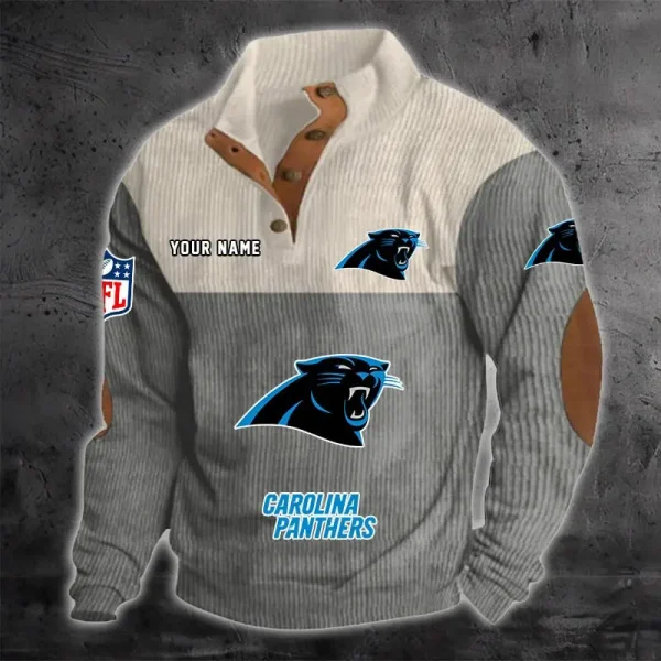 Carolina Panthers S9DBSCH1205 Color Block Stand Collar Sweatshirt - Image 5