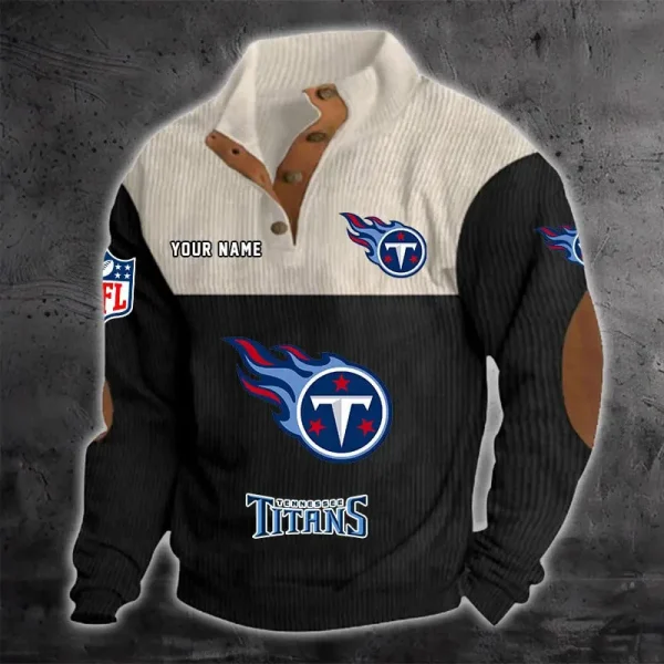 Tennessee Titans S9DBSCH1231 Color Block Stand Collar Sweatshirt - Image 2