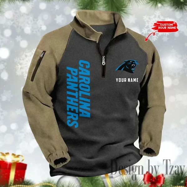 Carolina Panthers Men's Winter Warm Fleece Sweatshirts SPTWWFS037 - Image 4