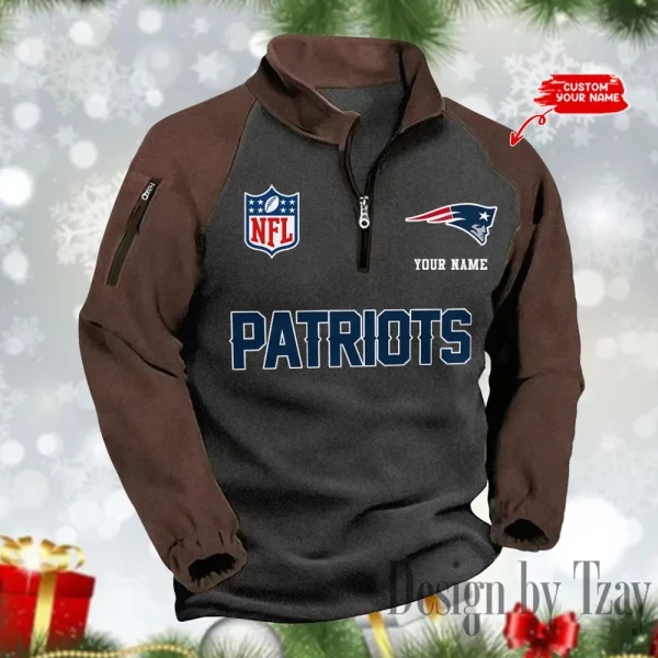 New England Patriots Men's Winter Warm Fleece Sweatshirts SPTWWFS086 - Image 3