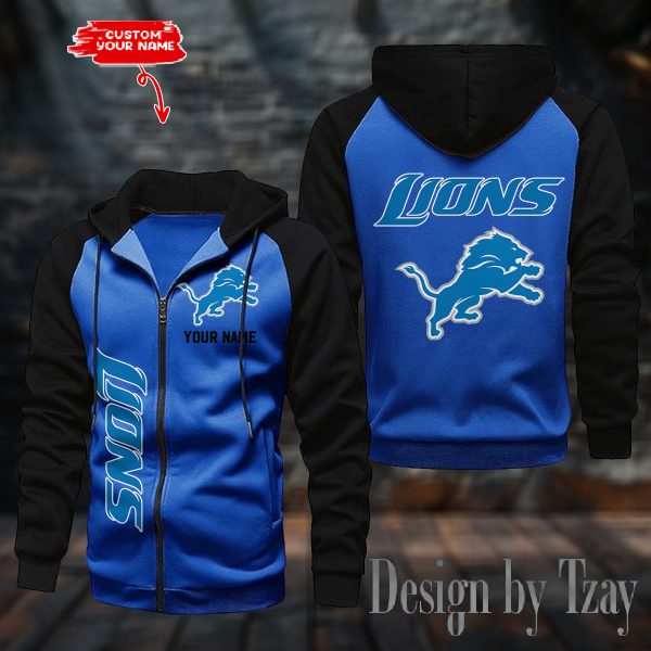 Detroit Lions Zip-Up Color Block Hoodie ANZ2DZH075 - Image 5