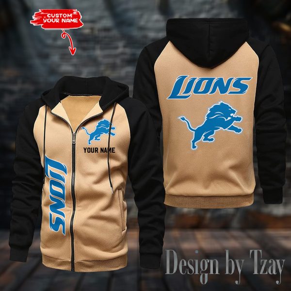 Detroit Lions Zip-Up Color Block Hoodie ANZ2DZH075 - Image 3