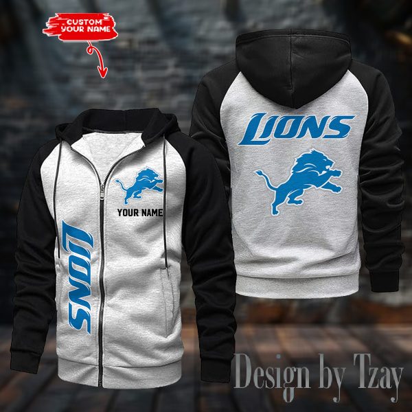 Detroit Lions Zip-Up Color Block Hoodie ANZ2DZH075 - Image 2