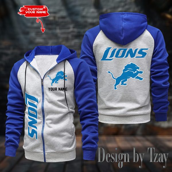 Detroit Lions Zip-Up Color Block Hoodie ANZ2DZH075