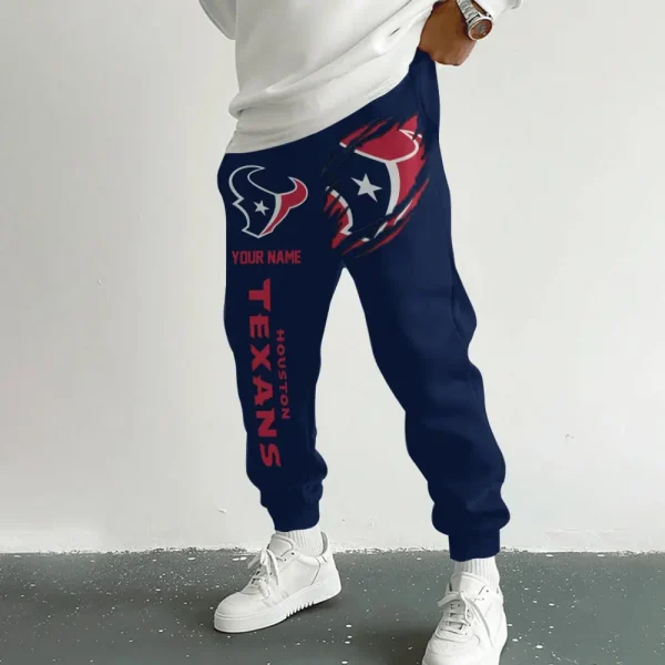 Houston Texans Pocket Custom Long Sweatpants Joggers BGJGPSP140 - Image 2