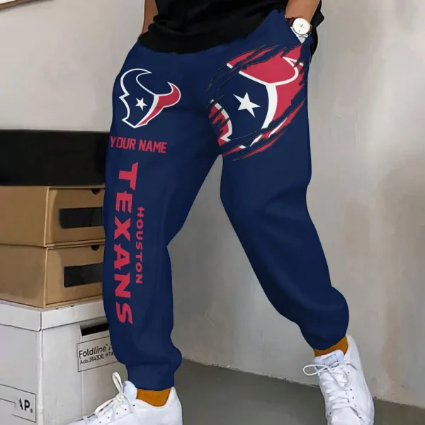 Houston Texans Pocket Custom Long Sweatpants Joggers BGJGPSP140