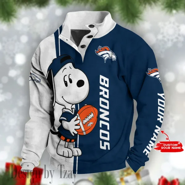 Denver Broncos Snoopy Double Stand Collar Sport Hoodies S9DBSCH1242