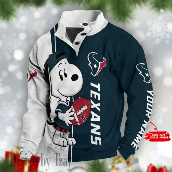 Houston Texans Snoopy Double Stand Collar Sport Hoodies S9DBSCH1245