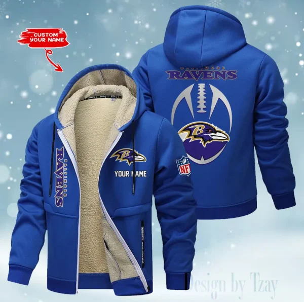 Baltimore Ravens Hoodies Zip Velvet Coat  AANZTZH101 - Image 2