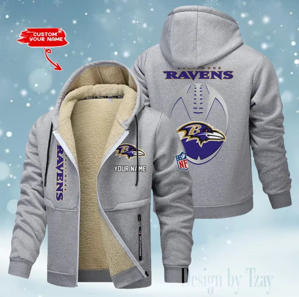 Baltimore Ravens Hoodies Zip Velvet Coat  AANZTZH101 - Image 3