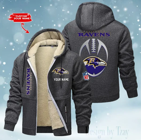 Baltimore Ravens Hoodies Zip Velvet Coat  AANZTZH101 - Image 5