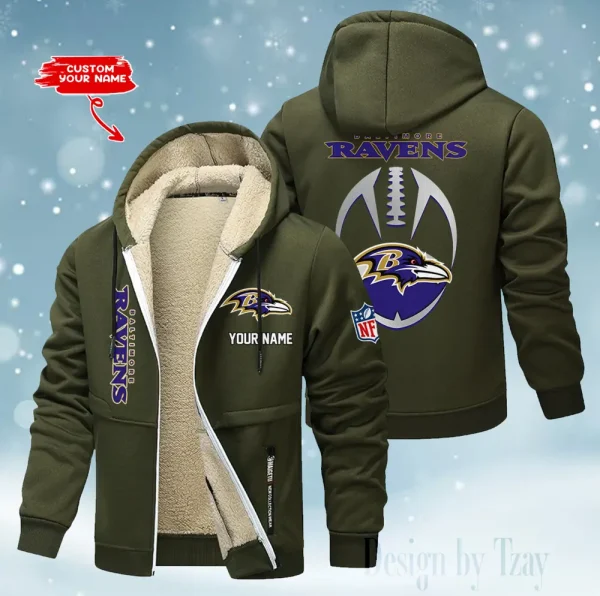 Baltimore Ravens Hoodies Zip Velvet Coat  AANZTZH101 - Image 7