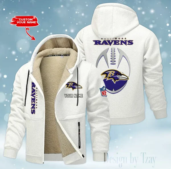 Baltimore Ravens Hoodies Zip Velvet Coat  AANZTZH101 - Image 8