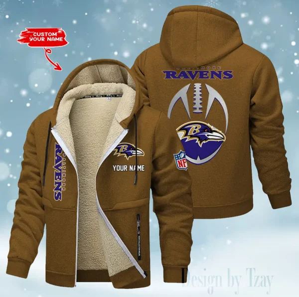 Baltimore Ravens Hoodies Zip Velvet Coat  AANZTZH101 - Image 9