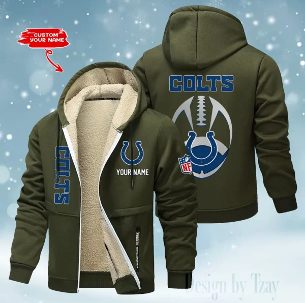 Indianapolis Colts Hoodies Zip Velvet Coat AANZTZH112 - Image 7