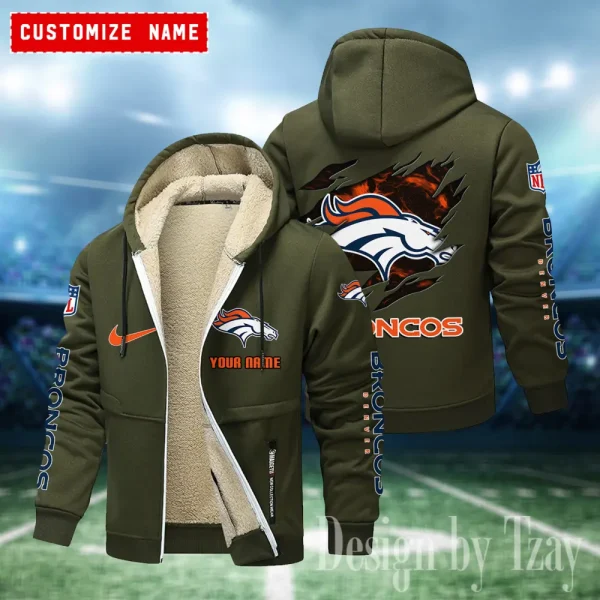 Denver Broncos Hoodies Zip Velvet Coat ANZTZH075