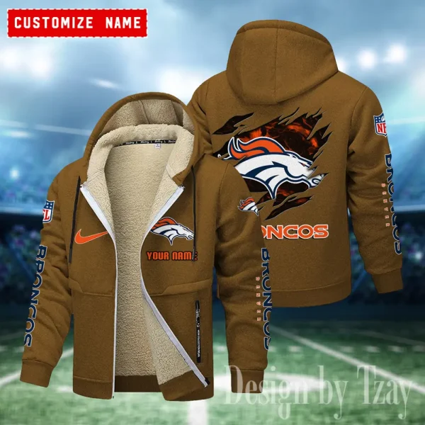 Denver Broncos Hoodies Zip Velvet Coat ANZTZH075 - Image 8